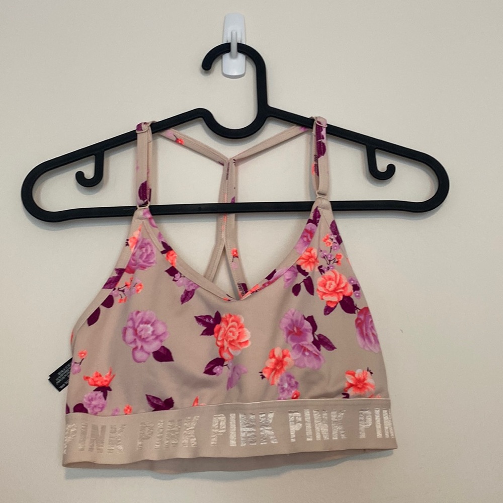 Pink Pink Floral Racerback Sportsbra